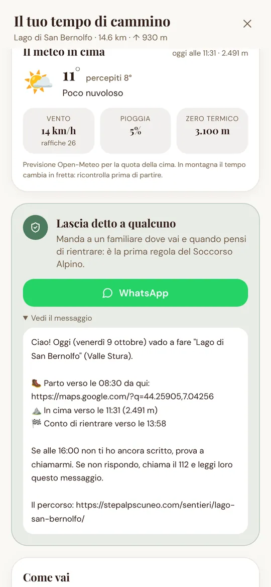 Il messaggio Lascia detto pronto da mandare su WhatsApp